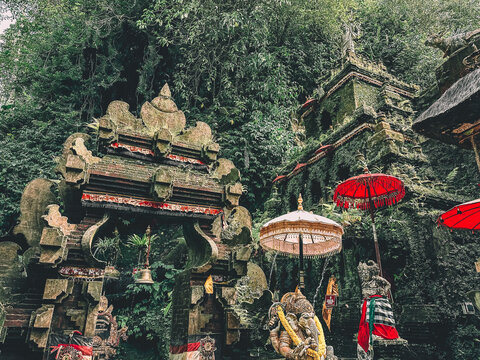 Pura Taman Pecampuhan Sala or the temple of Pacampuhan sala di bangli in Ubud, Bali, Indonesia