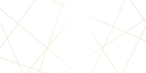 Abstract luxury gold geometric random chaotic lines with many squares and triangles shape on white background.	