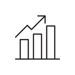 Bar chart Office and Business Icons with black outline style. business, arrow, chart, data, graph, diagram, bar. Vector Illustration