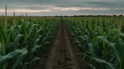 Fototapeta na wymiar Corn Field, Generative AI, Illustration