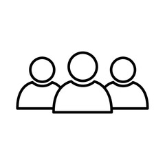Team office and business icons with black outline style. person, outline, line, meeting, symbol, group, work. Vector Illustration