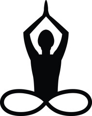 silhouette of yoga person vector image