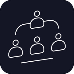 Organization office and business Icons with black filled outline style. organization, team, business, teamwork, people, management, manager. Vector Illustration