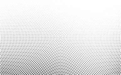 Monochrome Dots Background. Fade Texture. Vintage Pop-art Backdrop. Grunge Black and White Overlay. Vector illustration. Radial concentric halftone background.