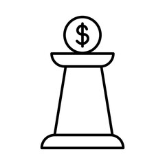 Strategy finance icons with black outline style. design, set, development, teamwork, technology, communication, concept. Vector Illustration