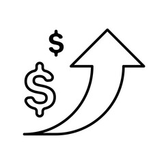 Obraz premium High value finance icons with black outline style. award, winner, profit, review, thin, trophy, concept. Vector Illustration