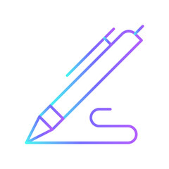 Sign finance icons with purple blue outline style. line, design, flat, web, isolated, outline, thin. Vector Illustration