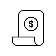 Bill finance icons with black outline style. pay, bag, card, euro, wealth, savings, wallet. Vector Illustration