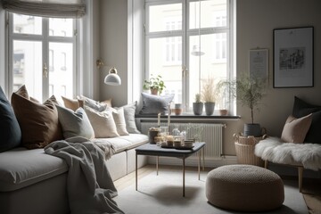 Modern home interior, living room Generative AI