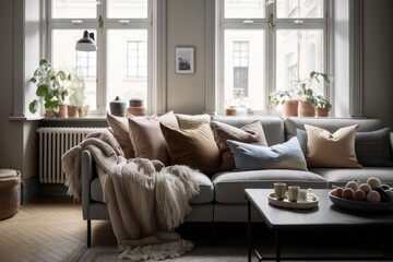 Modern home interior, living room Generative AI