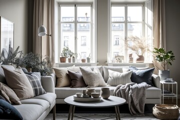 Modern home interior, living room Generative AI