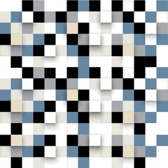 Fototapeta premium 3d Square Pattern Checkered Background. Abstract Mosaic Squares