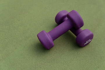 close-up. dumbbells