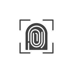 Fingerprint biometric verification vector icon