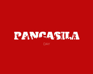 Pancasila Day Text Effect With Landmark