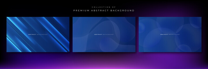 Modern blue abstract presentation background with stripes lines