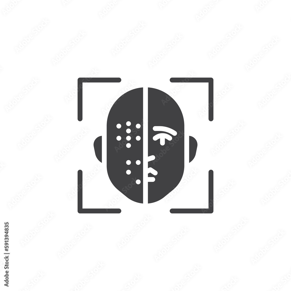 Poster face authentication vector icon