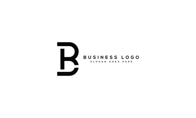 Modern initial letter RB, BR overlapping abstract design, monogram logo, black color on white background