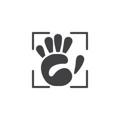 Palm scan authentication vector icon