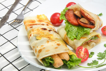 shredded pancake or Hand pancake of taiwan food(Hand cake),Nutritious breakfast,Chinese food,traditional street food