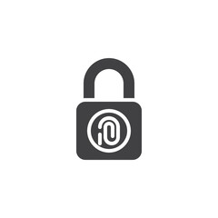 Fingerprint lock vector icon
