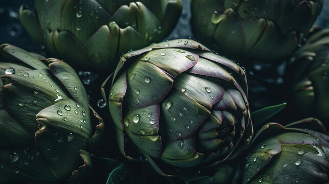 Cucina. Ingredienti. Carciofi. Ai generated.