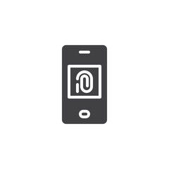 Phone fingerprint recognition vector icon