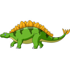 Cute stegosaurus cartoon on white background