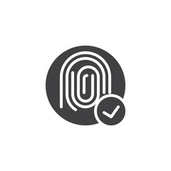 Fingerprint check vector icon