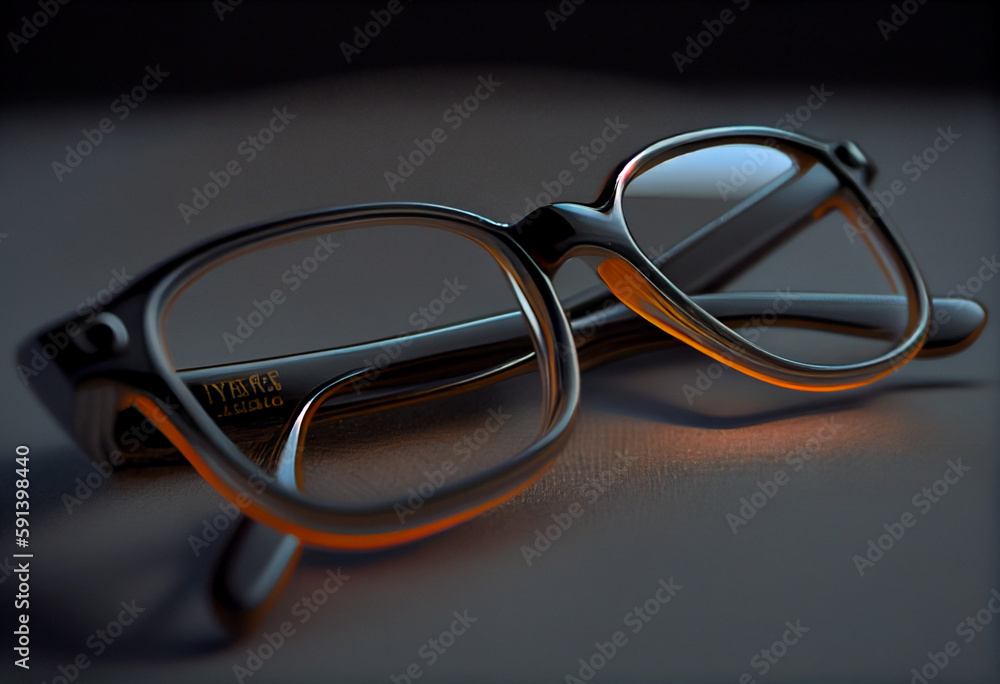 Poster the glasses have thick, rectangular frames and the lenses are slightly curved to magnify text. gener