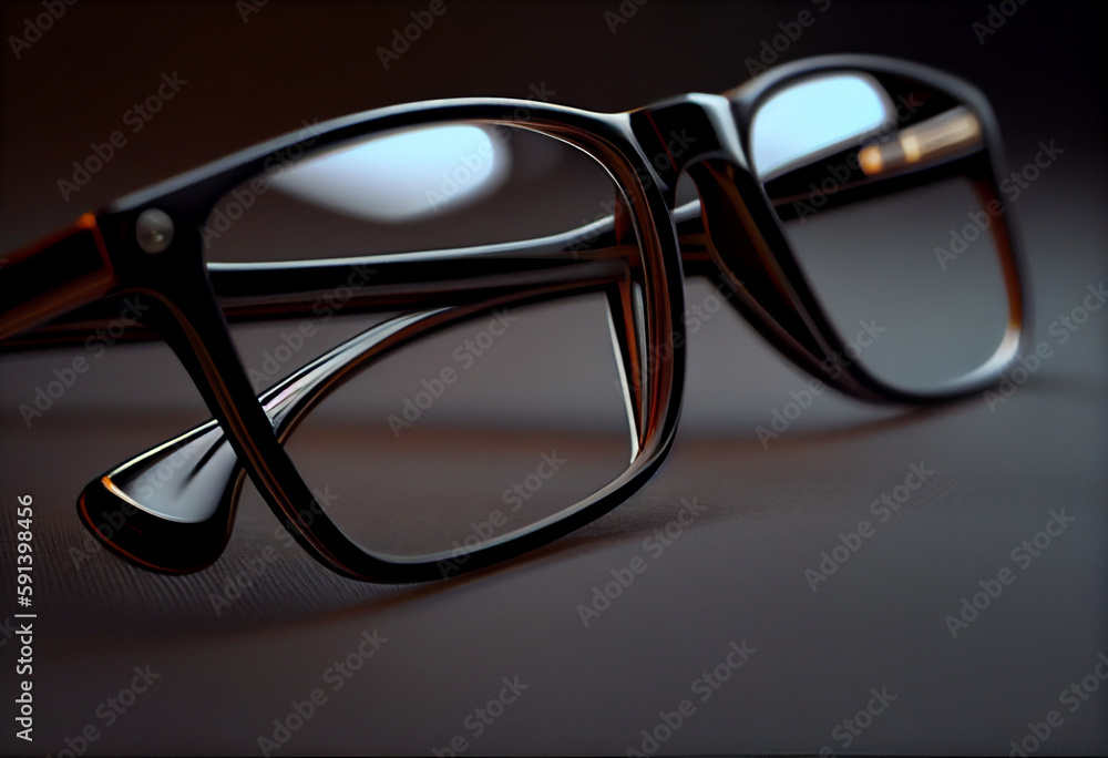 Poster the glasses have thick, rectangular frames and the lenses are slightly curved to magnify text. gener
