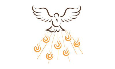 Pentecost poster design for print or use as card, flyer or T shirt