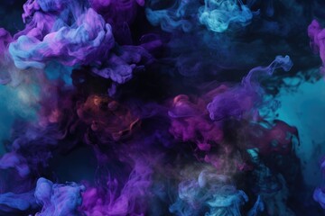 Naklejka na ściany i meble Purple and Blue Exploding Clouds of Color Underwater Oil Colors Seamless Repeating Repeatable Texture Pattern Tiled Tessellation Background Image