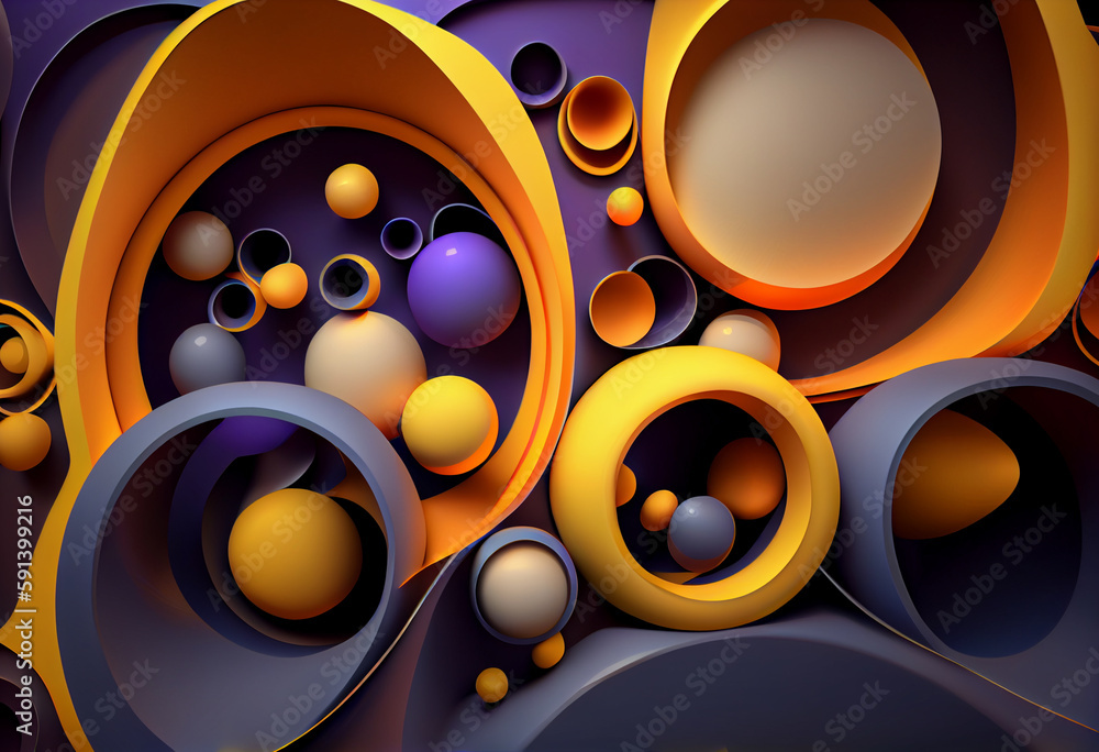 Aufkleber abstract background with circles. generative ai technology.