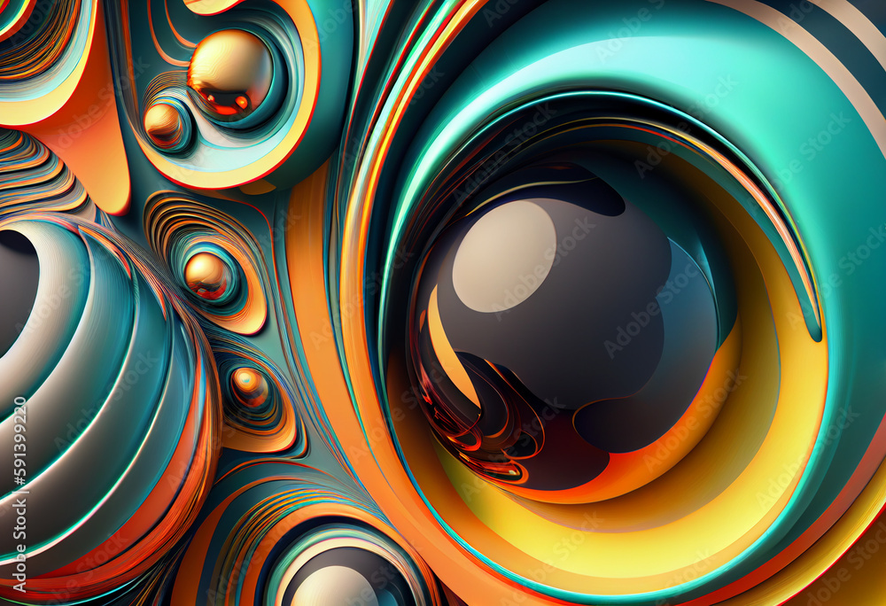 Aufkleber abstract background with circles. generative ai technology.
