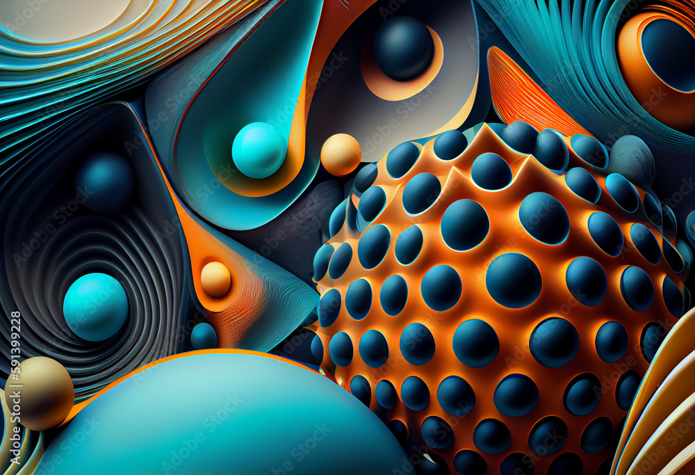 Aufkleber abstract background with circles. generative ai technology.