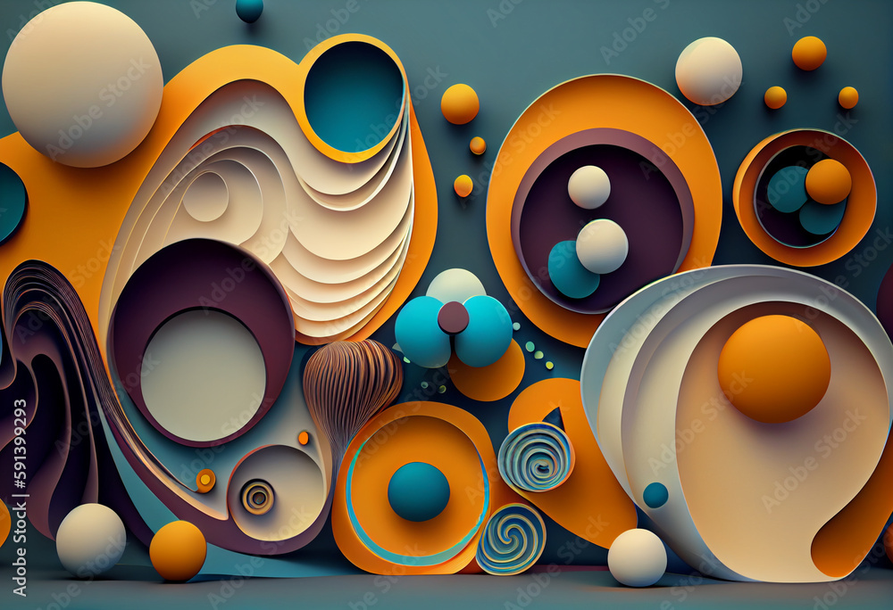 Leinwandbilder abstract background with circles. generative ai technology.