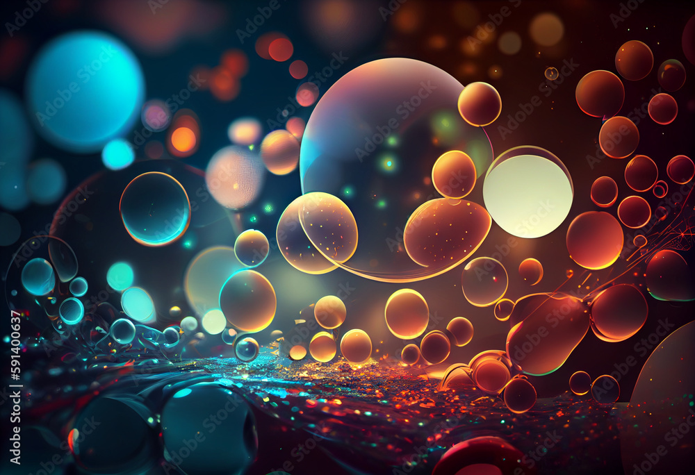 Poster abstract  background with rays. Generative AI technology.	