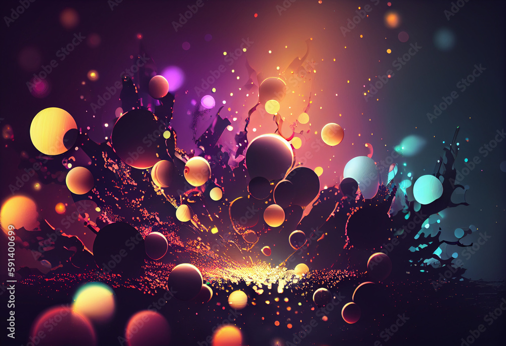Poster abstract  background with rays. Generative AI technology.	
