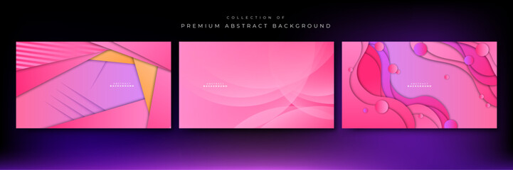 pink colorfull geometric shapes vector technology background, for design brochure, website, flyer. Geometric 3d shapes wallpaper for poster, certificate, presentation, landing page