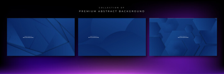 Modern blue geometric shapes 3d abstract technology background. Vector abstract graphic design banner pattern presentation background web template.