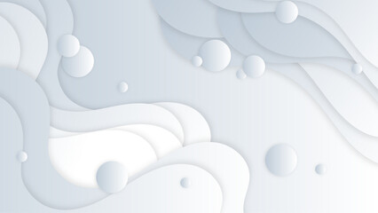 Abstract white grey gray geometric shapes vector technology background, for design brochure, website, flyer. Geometric 3d shapes wallpaper for poster, certificate, presentation, landing page
