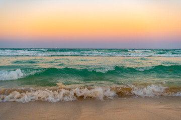 idyllic nature sunrise seascape. photo of nature sunrise. nature sunrise at beach.