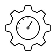 Productivity data management icons with black outline style. time, line, symbol, concept, technology, clock. Vector Illustration