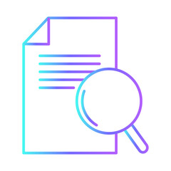 Document data management icons with purple blue outline style. web, set, line, form, note, outline, contract. Vector Illustration