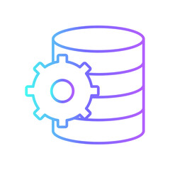 Data management data management icons with purpe blue outline style. concept, symbol, computer, line, web, internet, folder. Vector Illustration