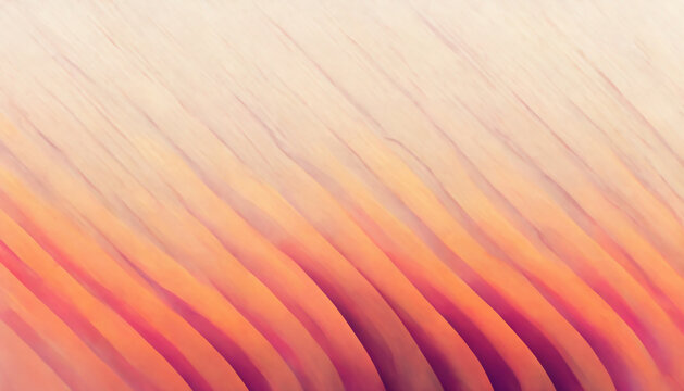 Blur waves abstract background. Painting strokes. Defocused coral pink orange purple color gradient curves stripes texture art illustration with free space.