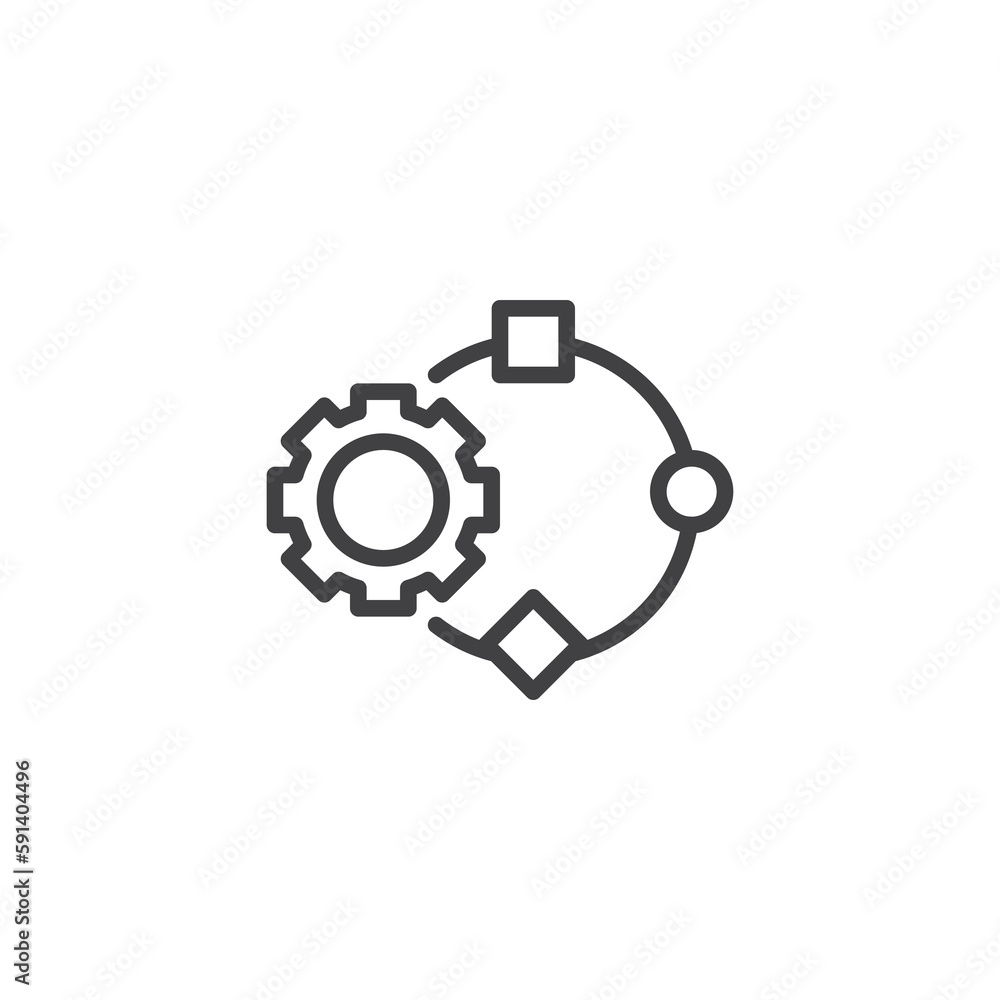 Poster algorithm system line icon