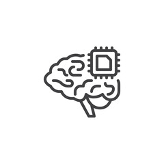 Artificial intelligence line icon
