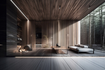 Contemporary Home Decor Living Room Space with Modern Interior Created with generative AI tools.